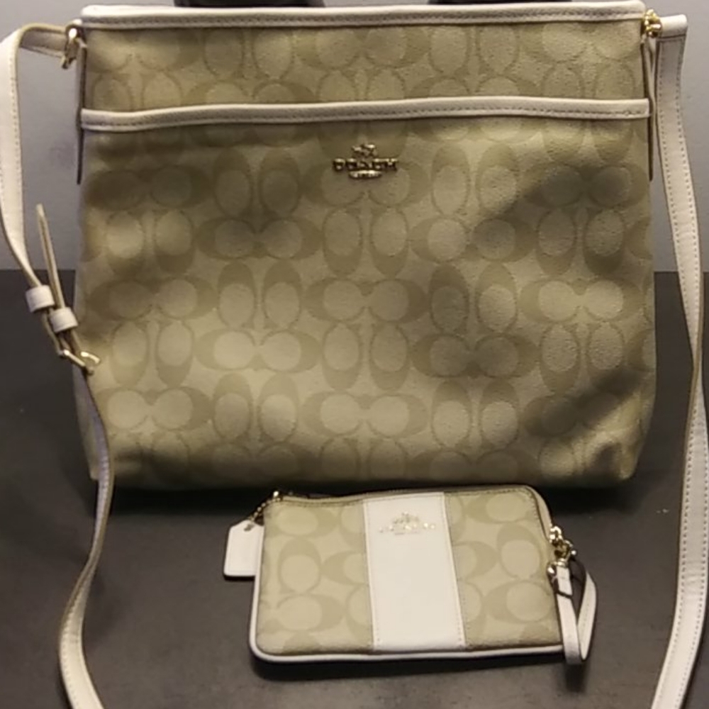 Coach Signature Crossbody and matching wristlette.